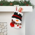 thumbnail image 2 of Christmas Stocking Decorations, Holiday Gift Bag, Reusable Polyester Christmas Candy Stocking with Festive Patterns, Soft Fabric, 19.5x14x4cm, Red Green Black, 2 of 6
