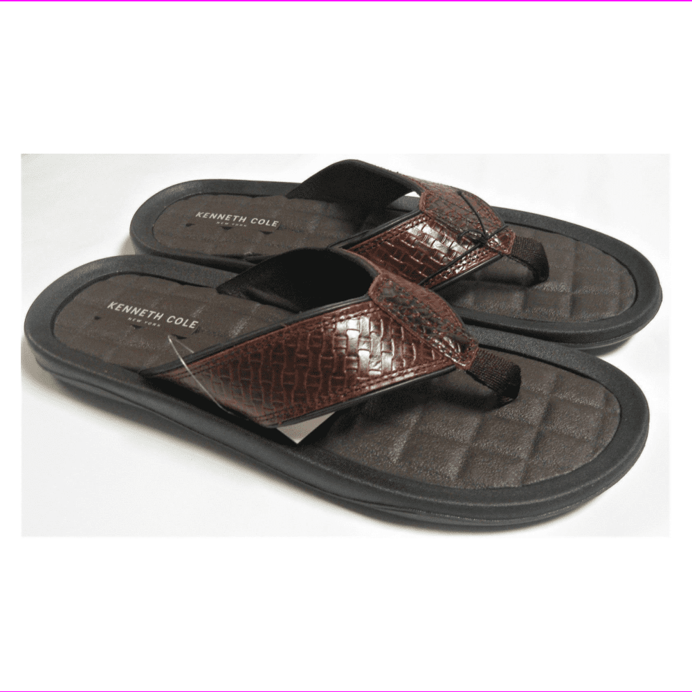 kenneth cole men's leather flip flops