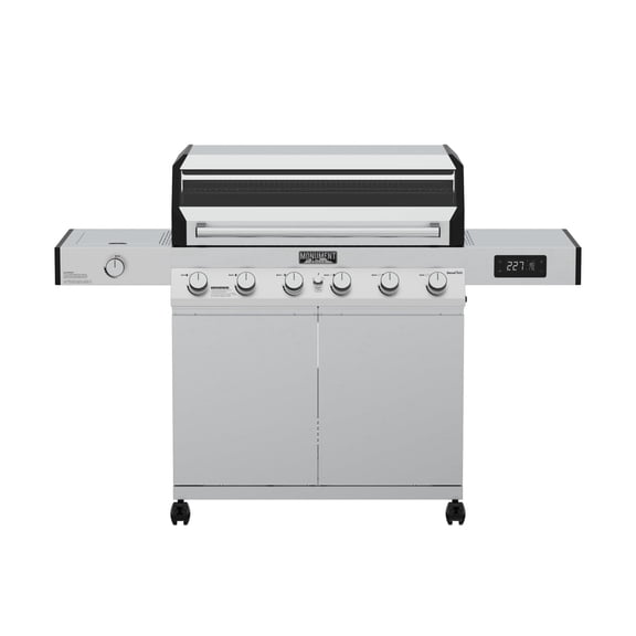 Monument Grills Denali 6-Burner Propane Gas Grill with Clearview Lid and LED Knobs