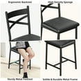 thumbnail image 4 of Bar Stools,Counter Height Bar Stools Set of 2/Set of 4 with X-Shaped Backrest and Metal Footrest,Upholstered Counter Bar Stools for Kitchen Island Home Bar Cafe, 4 of 8