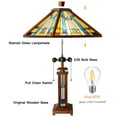 thumbnail image 7 of Tiffany Table Lamp 15X15X25 Inches Blue Wood Base Stained Glass Desk Lamp Decor for Living Room Bedroom Home Office, 7 of 7