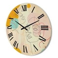 thumbnail image 3 of Designart 'Minimal Portrait of Female Face Drawn With One Line II' Modern Wood Wall Clock, 3 of 5