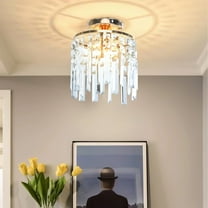 Latrodar Chandelier Crystal Ceiling Light Semi Mount Ceiling Lighting Best of Both Worlds Dining Room Bedroom gold 10.8x10.8 Inch Home Tools