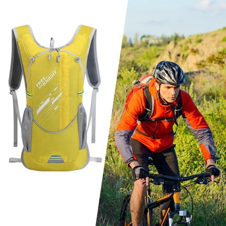 7L backpack Carrying Backpack, Water Bag Holder Backpack with Reflective Strips, Lightweight Running Backpack Sack for Cycling, Hiking, Skiing Yellow