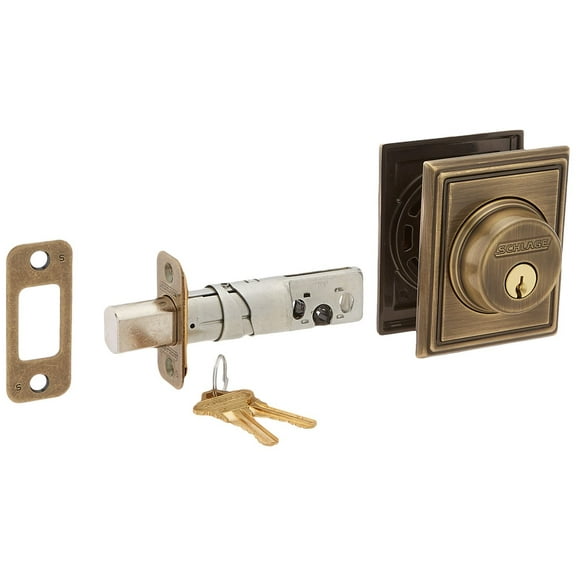 Schlage Lock Company B60ADD609 Series Deadbolt Addison Rose Single Cylinder Deadbolt