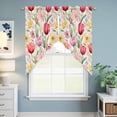 thumbnail image 6 of Spring Tulip Kitchen Window Curtains, Swag Curtains Valance for Bedroom Living Room Bathroom, Summer Floral Botanical Elegant Rod Pocket Window Treatment Curtain Block Drapes 2 Panels 36"x45", 6 of 9