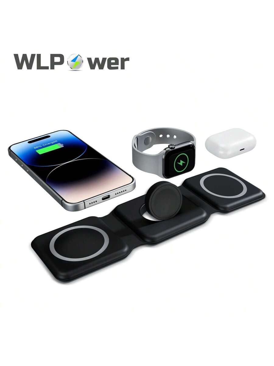 3-in-1 Foldable Magnetic Wireless Charger for iPhone 12-16, AirPods 3/Pro, Apple Watch 1-8, Fast Charging Station for Travel, Gifts for Family Friends