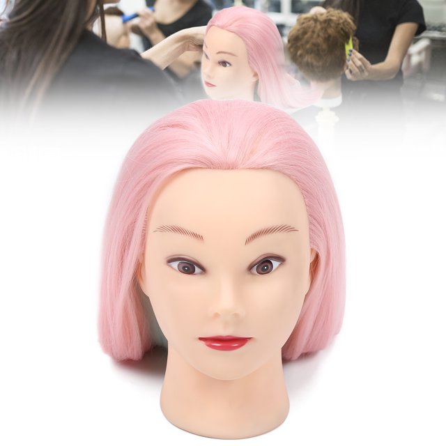 Cabeza de Maniquí Con Cabello, Cabeza de Maniquí de Trenzos Pequeños Sentimientos de Mano de Mano Alta Temperatura Sintética para Barbería Para Peluquería