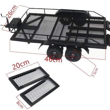 Trailer Car Heavy-Duty Trailer Cargo Carrier Metal Kit for 1/10 Traxxas HSP Redcat Tamiya Axial SCX10 D90 HPI RC Crawler Car DIY
