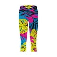 thumbnail image 5 of SELONE Plus Size Capri Leggings High Waist Gym Leggings Summer Pants Curvy Slim Casual Vacation Pants Pull on Hawaiian Soft Yoga Lightweight Comfy Multicolor 2XL Cute Breathable Beach Pants, 5 of 5