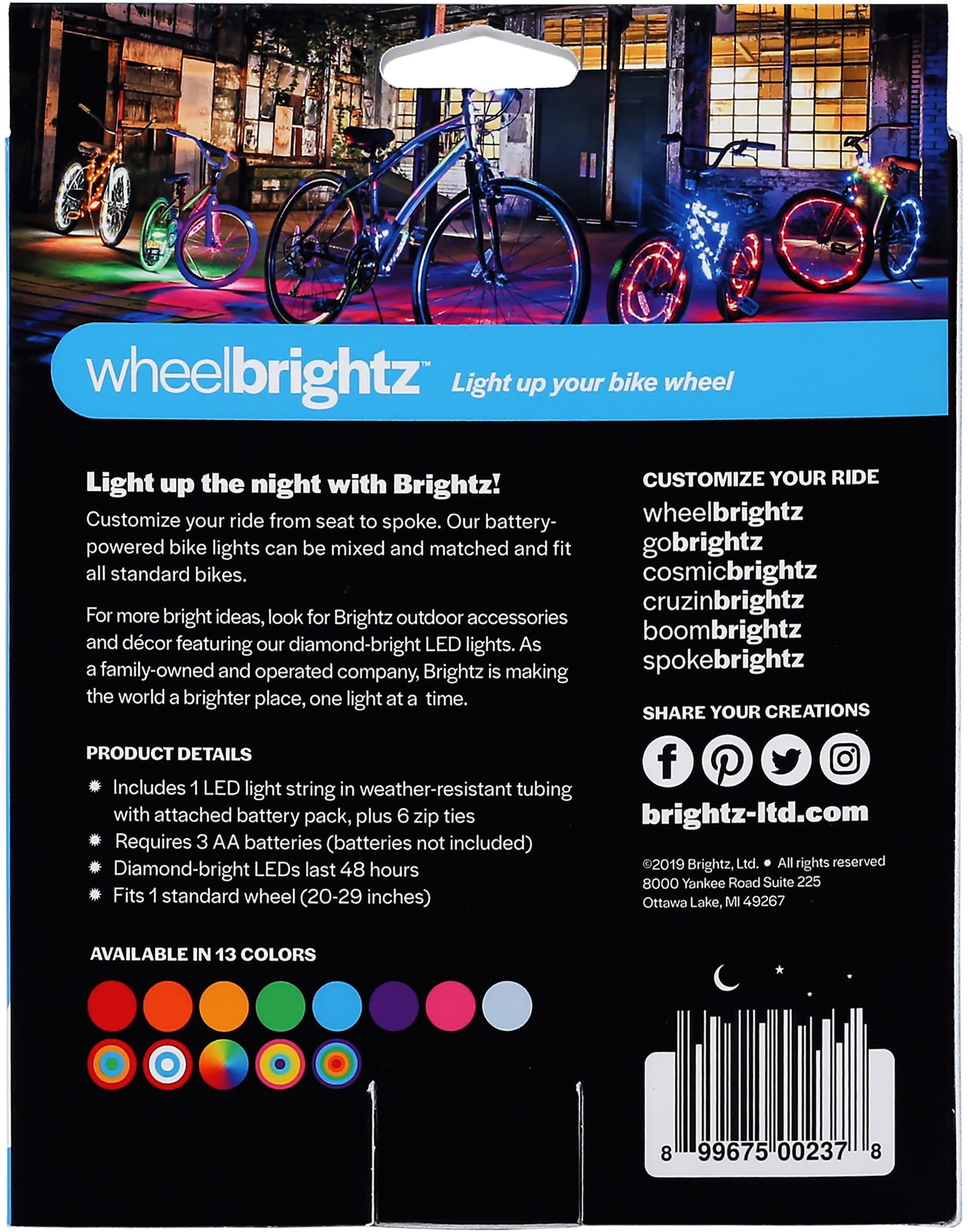 Wheel Brightz LED Bicycle Wheel Accessory Light Blue for 1 Wheel