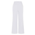thumbnail image 5 of ZyeKqe Womens Cotton Linen Work Pants Dress Casual High Waisted Dress Pants Straight Wide Leg Business Office Slacks, 5 of 8