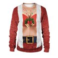 thumbnail image 4 of Pull à Capuche pour Femmes de Noël, Cardigan d'Hiver à Col Rond, Fermeture à Manches Longues, Veste Mi-Longue, Chandail en Molleton Imprimé Graphique, 4 of 6