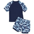 thumbnail image 2 of Alvivi Kids Boys Rash Guard Swim Trunks And Shirt Tankini Set 2 Piece Swimsuit Bathing Suit Camouflage Blue XXL/130, 2 of 8