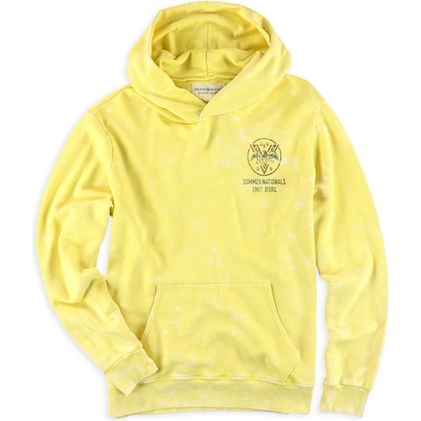Sudadera con capucha teñida Vintage Ralph Lauren Amarillo Mediano