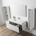 thumbnail image 2 of 48-S" Freestanding Bathroom Vanity with Sink & LED Mirror & LED Medicine Cabinet & Side-Cabinet - Matte White, 2 of 8