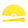thumbnail image 2 of Tai Chi Kung Fu Fan Folding Handheld Yellow Fabric Fan 2Pcs for Performance, 2 of 4