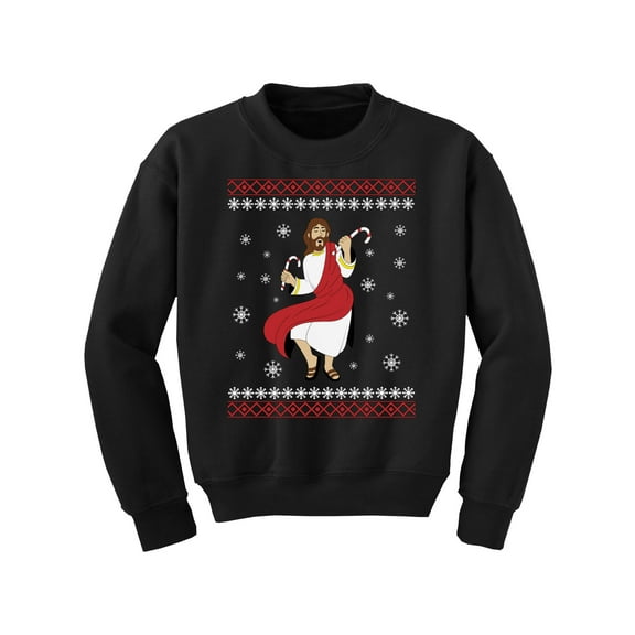 Funny Jesus Sweater Christmas Kids Sweatshirt for Girls Boys Holiday Gifts Dancing Jesus Top Merry Xmas 2020 Youth Xmas Outfit for Kids