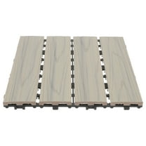 FELTECHELECTR Outdoor Flooring For Patio Wood-Plastic Flooring Grey 1Pack 12X12X0.8In