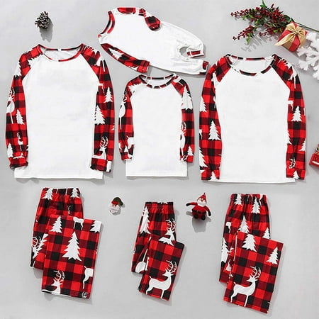 

Herrnalise Christmas Pajamas For Family Christmas Man Daddy Parent-child Warm Christmas Set Printed Home Wear Pajamas Two-piece Set Matching Christmas Pjs For Family Red-Dad