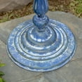 thumbnail image 4 of Zaer Ltd. Ornate Metal Pedestal Style Birdbath with Cast Iron Birds on Rim Full Base (Blue), 4 of 8