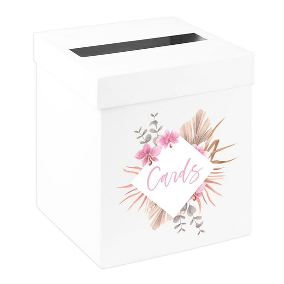 Koyal Wholesale Sturdy White Wedding Day Card Box Boho Wedding Gift Boxes for Cards 10x10x10 Inches