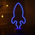 thumbnail image 2 of kusrkot LED Rocket Signs Light USB Battery Powered Wall Hanging Decor , Blue, 2 of 4