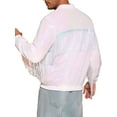thumbnail image 3 of INSPIRE CHIC Shiny Varsity Jacket for Men's Zipper 70s Disco Sparkly Sequins Baseball Bomber Jackets S Holographic, 3 of 5