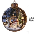 thumbnail image 6 of Light Up Christmas Ball Ornament, LED Clear Hanging Bauble with Miniature Scene, Holiday Tree Decor, 6 of 6