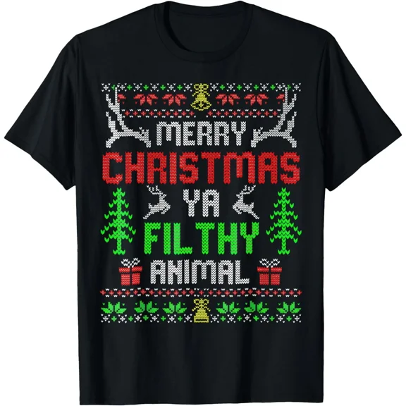 Merry Christmas Animal Filthy Ya Xmas Family Pajama Unisex T-Shirt, up to size 5XL
