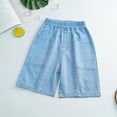 thumbnail image 2 of NAISIBABY Boys Thin Denim Shorts, High Rise with Pockets Summer Baggy Kids Trendy Casual Shorts Light Blue Size 14, 2 of 8