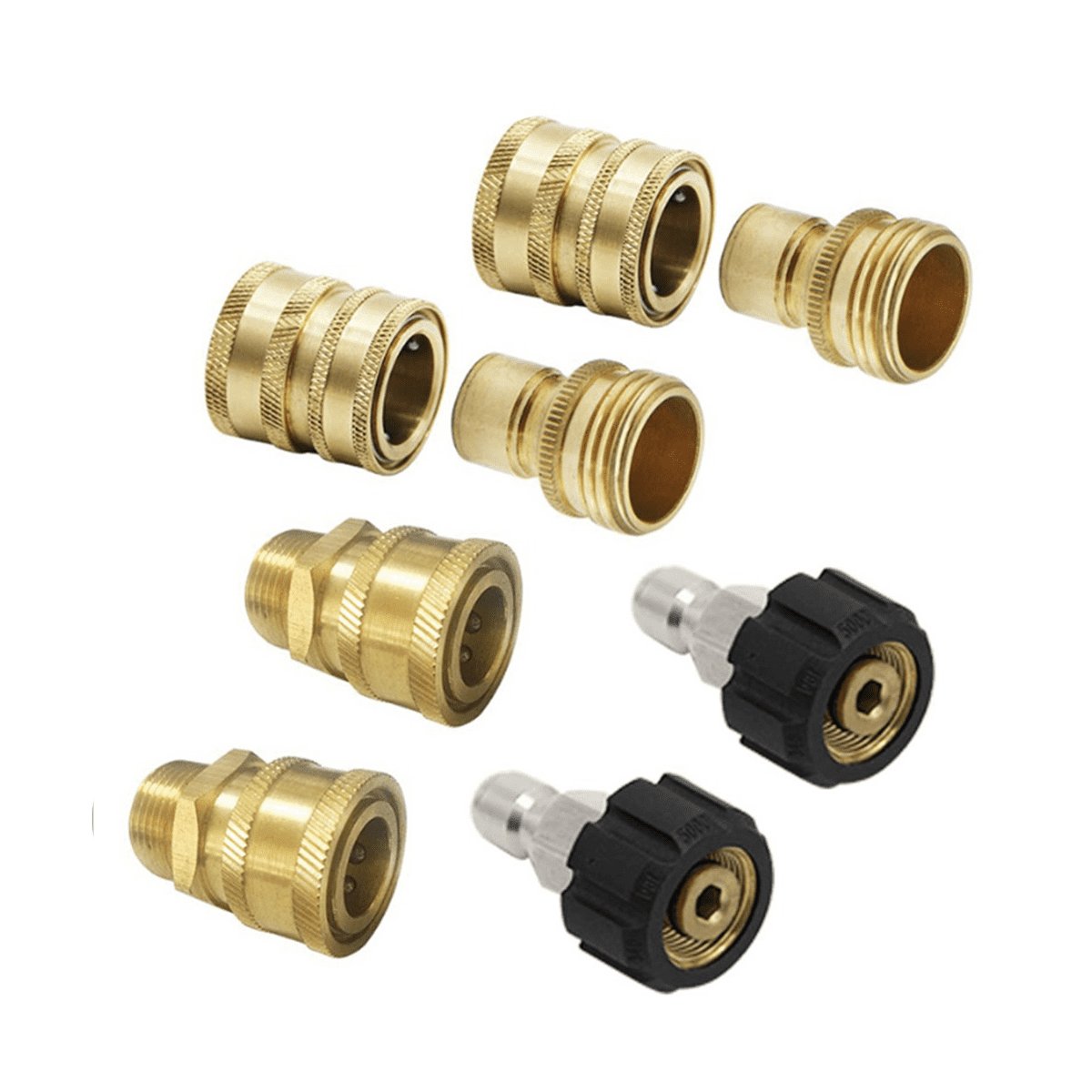 8PCS Pressure Washer Adapter Set, Quick Disconnect Kit, M22 Swivel to 3