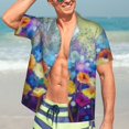 thumbnail image 7 of Honeii Spring Flower Seasonal Print Men’s Hawaiian Shirt,Classic Button-Down Short Sleeve Shirt, for Beach, Vacation, and Outdoor Activities,XX-Large, 7 of 7