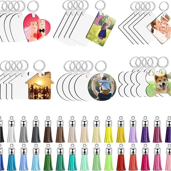 Masteelf  Heat Transfer Key Chain Tassel Keychain Accessory