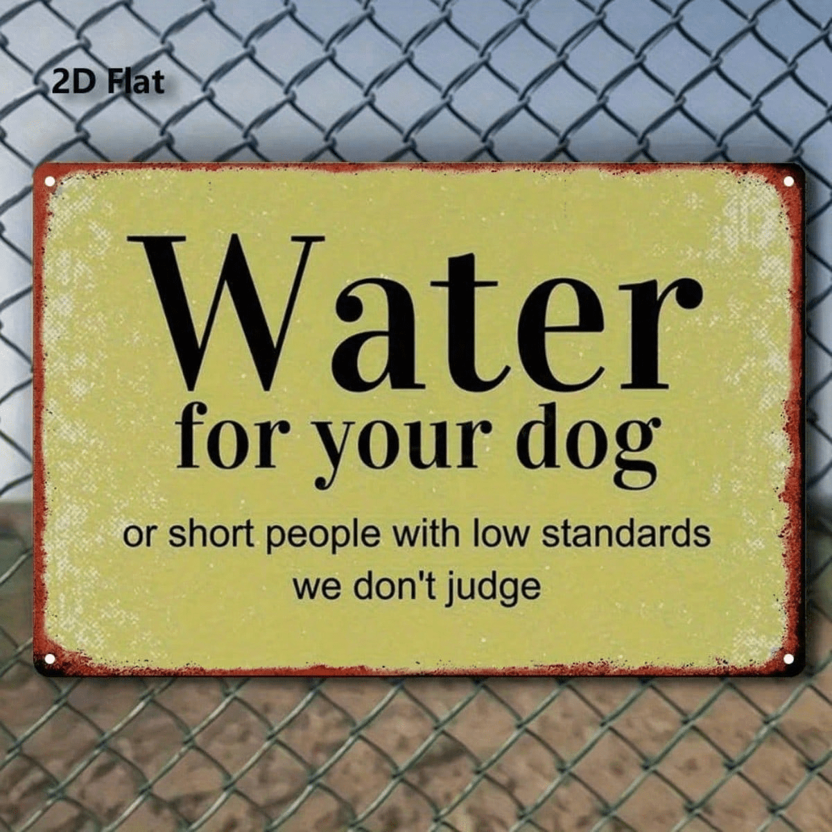 Dog Drinking Reminder Metal Sign, Rustproof" UV Resistant Iron Wall Art, Durable Unframed 2D Flat Decor With Slogan