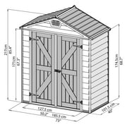 Palram - Canopia SkyLight 6 x 3 Polycarbonate/Aluminum Storage Shed -Tan/Brown