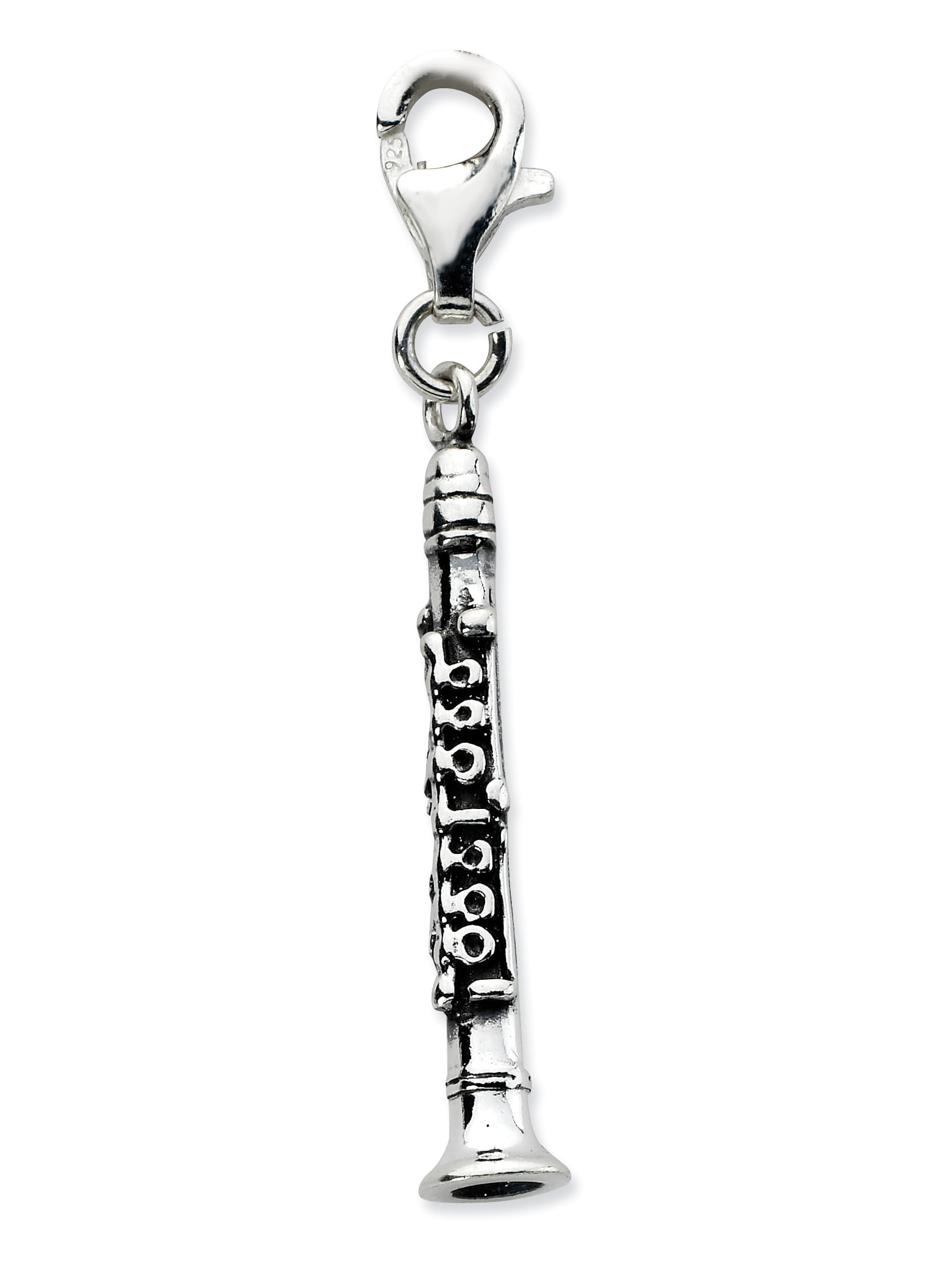 Charms for Bracelets and Necklaces Clarinet Charm With Lobster Claw Clasp