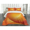 thumbnail image 3 of Ambesonne Orange Quilted Bedspread Set 3 Pcs, Colorful Twist Lines, King Size, Dark Orange and Yellow, 3 of 5