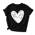 thumbnail image 4 of fatyb T Shirts for Women Heart Printed Crewneck Loose T-Shirts Casual Short Sleeve Womens Graphic Tees, 4 of 4