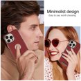 thumbnail image 6 of Magnetic for iPhone 15 Plus Case, [Military Grade Drop Tested] [Compatible with MagSafe] Shockproof Anti-fall Fiber Pattern PU Leather Back Slim Protective Case for iPhone 15 Plus,Red, 6 of 10