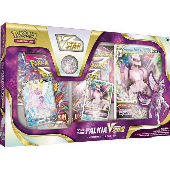Pokemon Sword & Shield Origin Forme Palkia VSTAR Premium Collection (6 Booster Packs, 2 Etched Promo Cards, Oversize Card, Pin & More)