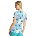 thumbnail image 3 of Tooniforms Scrubs Top For Women V-Neck Print TF776, L, Reef Action, 3 of 6