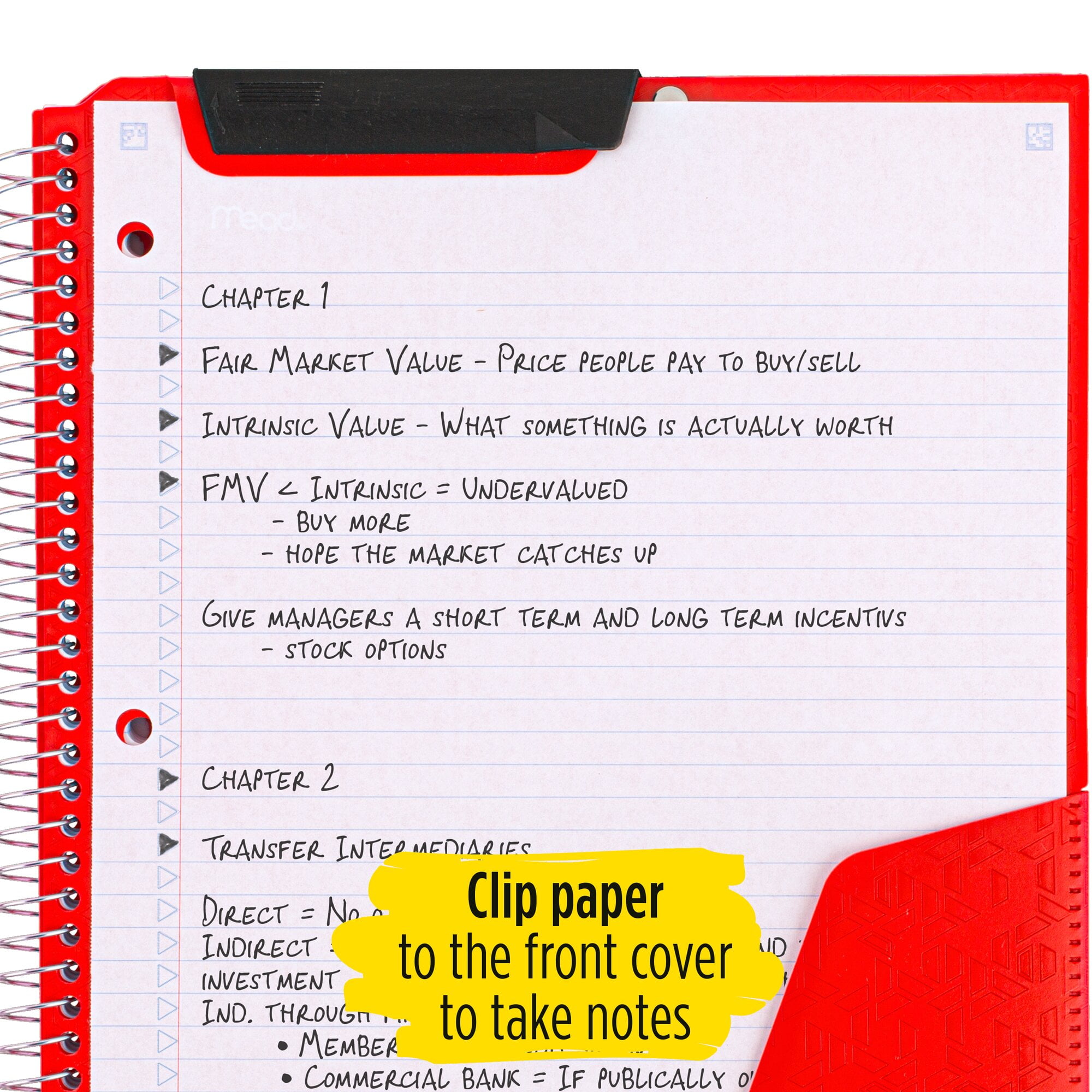 Five Star® Clip 'N Store Wire-Bound Notebook, 8-1/2