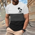 thumbnail image 2 of Mens Casual Pantalones Cortos Cuello Redondo Patchwork Impresión Suéter Blusa de Fitness, Camisetas para Hombre, 2 of 4