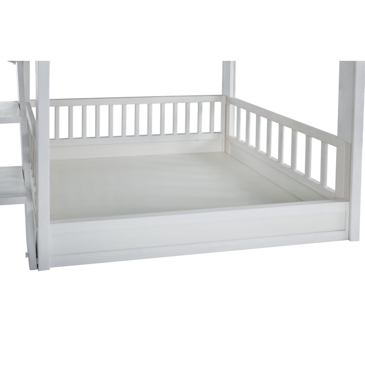 `New Age Pet ECOFLEX Aspen Dog Bunk Bed in Antique White, Two Memory Foam Cushions