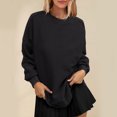 thumbnail image 4 of ChaoHeng Women's Crewneck Sweatshirts for Fall Women'S Solid Color Crew-Neck Casual Long-Sleeved Pullover Hoodie, 4 of 9
