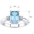 thumbnail image 5 of SuperJeweler 2 1/2 Carat Octagon Shape Aquamarine and Diamond Ring In Sterling Silver For Women, 5 of 6