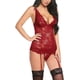 thumbnail image 5 of Babydoll de encaje para mujer con liga Mini Teddy Body Lencería sexy sin espalda Chemise Ormromra WRMH-1295-1, 5 of 7