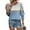 Light Blue, variant on Uaswgudfs Tees for Women Trendy Tops Dressy Patchwork Color Combination Casual 3/4 Sleeve Shirts Round Neck Summer Clothes Trendy Ladies Blouses 2025