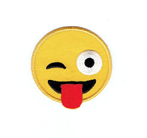 Yellow Smiley Face Patch Iron On Sew On Shirt Dress Bag Denim Embroidered Badge 